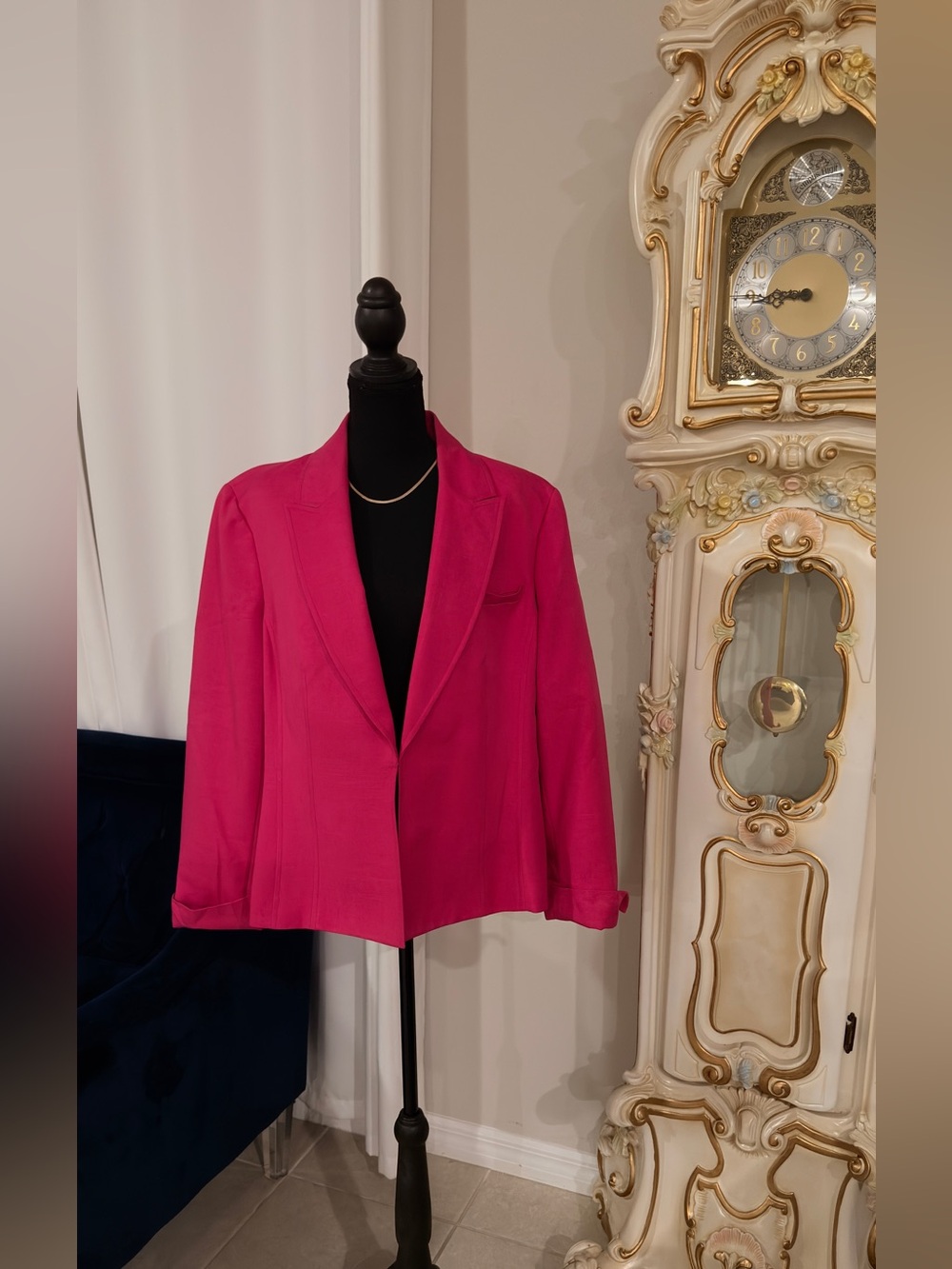Evan Picone Vibrant Pink Single-Button Blazer